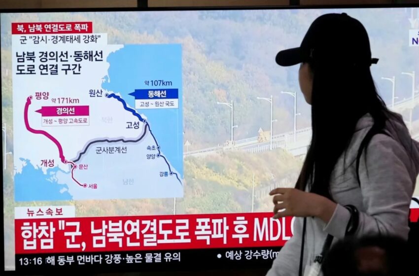  Corea del Norte vuela carreteras cerca de la frontera con el Sur tras advertir de que cortaría completamente los lazos