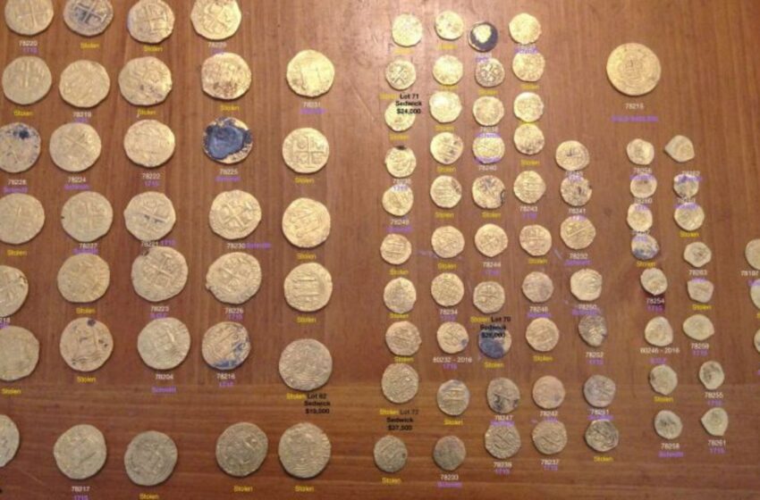  Encuentran monedas de oro valuadas en US$ 1 millón que fueron robadas en naufragios del siglo XVIII