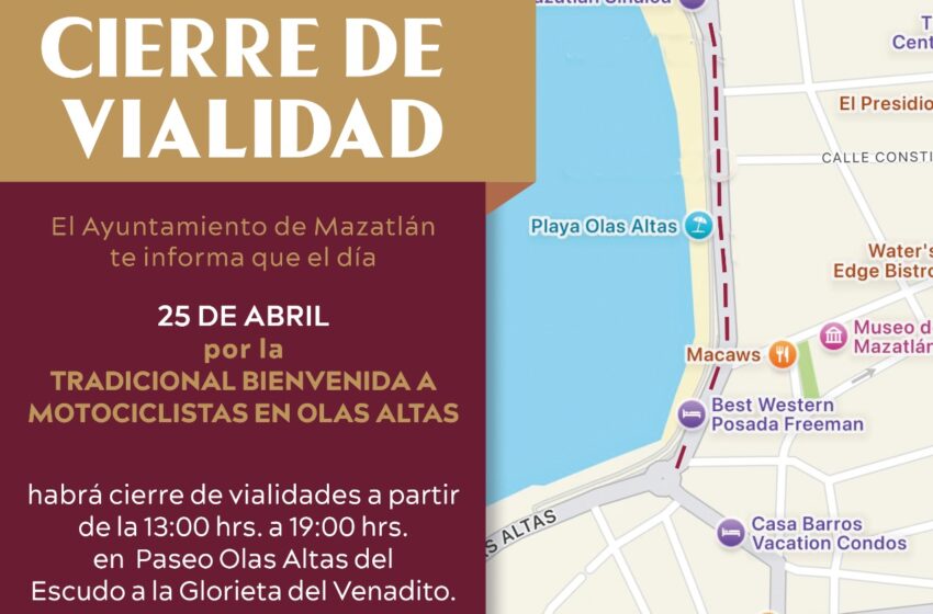  Tradicional bienvenida a motociclistas dará pie a cierre vial este viernes en Olas Altas
