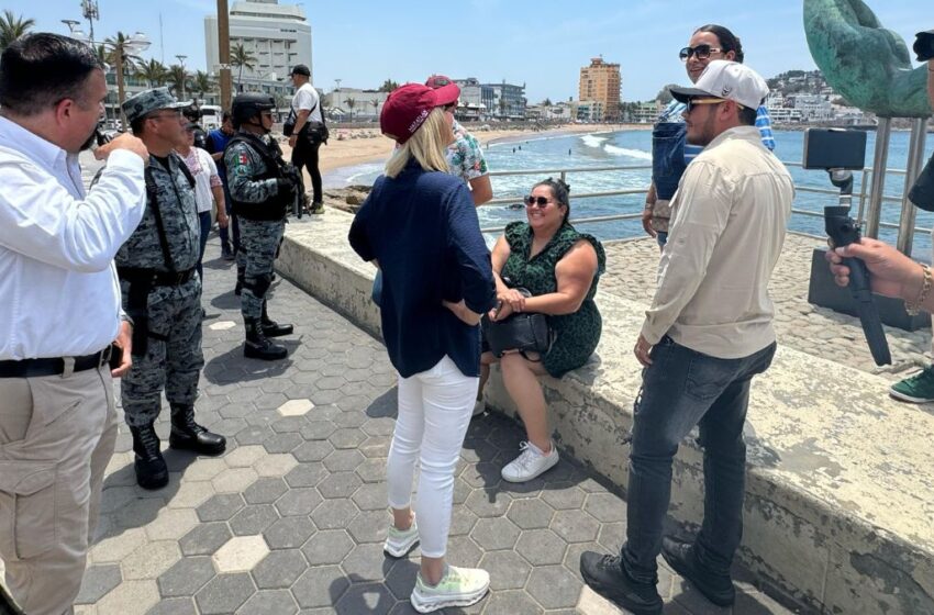  “Todo en orden”: Alcaldesa supervisa seguridad en playas de Mazatlán  