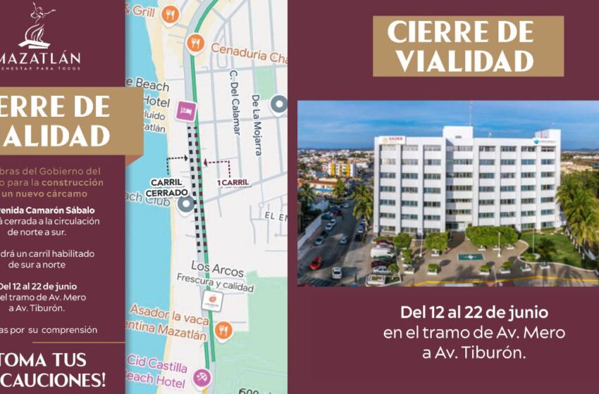  ¡Atención! Cerrarán un carril de la Avenida Camarón Sábalo